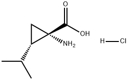 反-(1S,2S)-1-氨基-2-异丙基环丙烷-1-羧酸盐酸盐 结构式